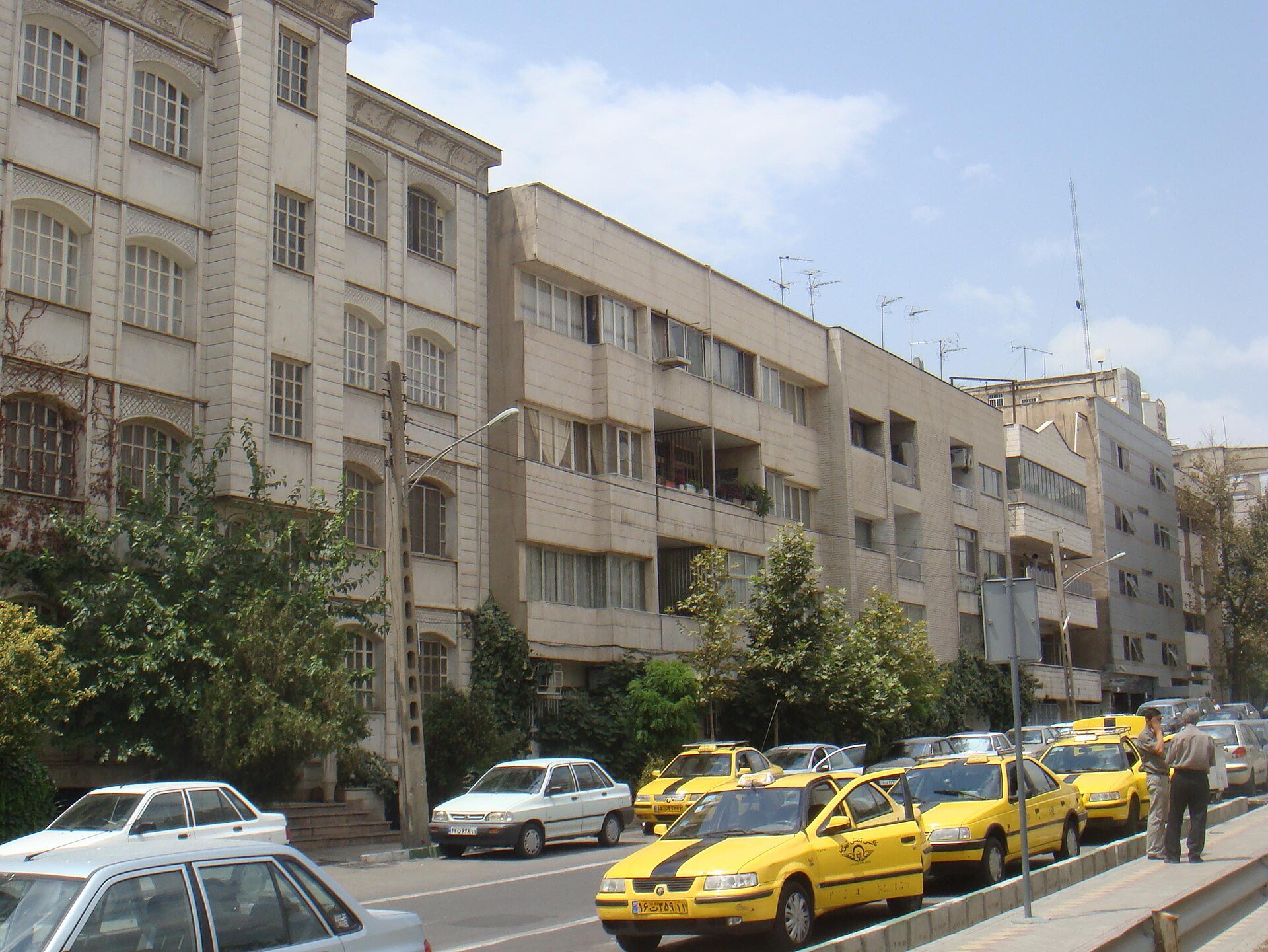 Yellow taxis in Tehran